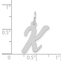 14k White Gold Medium Script Letter K Initial Charm-YC661K