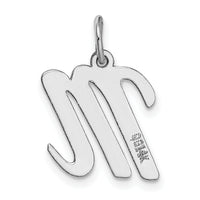 14k White Gold Medium Script Letter M Initial Charm-YC661M