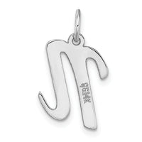 14k White Gold Medium Script Letter N Initial Charm-YC661N