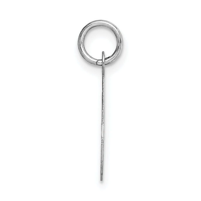 14k White Gold Medium Script Letter O Initial Charm-YC661O