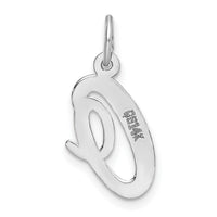 14k White Gold Medium Script Letter O Initial Charm-YC661O