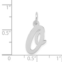 14k White Gold Medium Script Letter O Initial Charm-YC661O