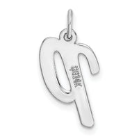 14k White Gold Medium Script Letter P Initial Charm-YC661P
