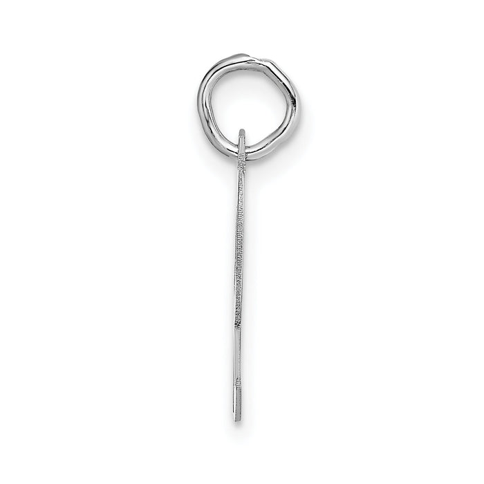 14k White Gold Medium Script Letter R Initial Charm-YC661R