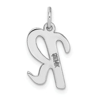 14k White Gold Medium Script Letter R Initial Charm-YC661R
