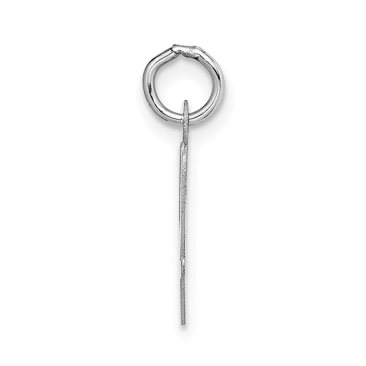 14k White Gold Medium Script Letter W Initial Charm-YC661W