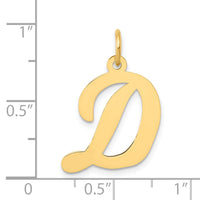 14k Large Script Letter D Initial Charm-YC662D