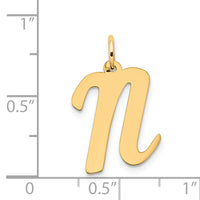 14k Large Script Letter N Initial Charm-YC662N