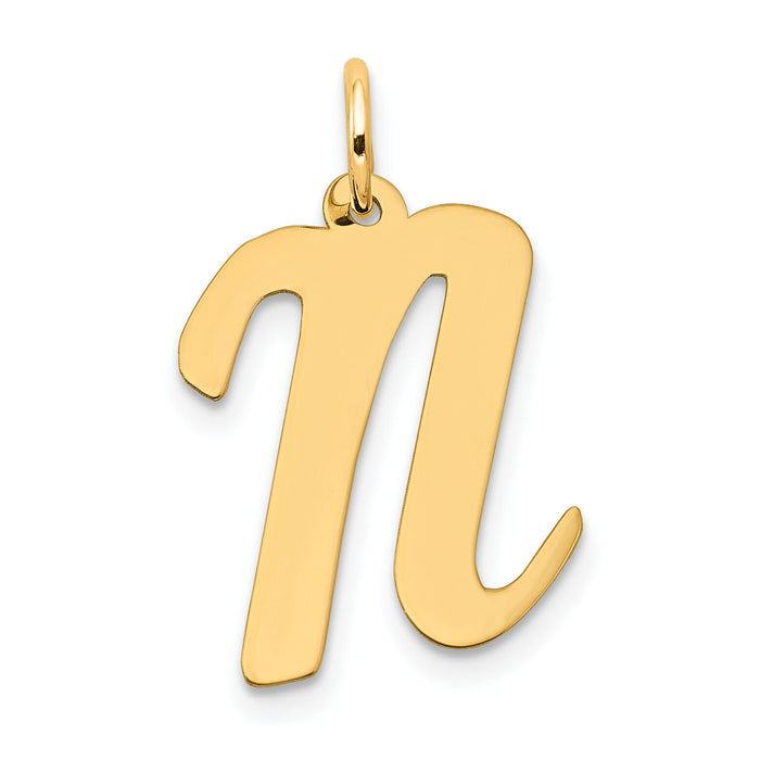 14k Large Script Letter N Initial Charm-YC662N