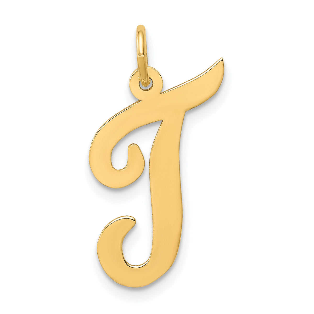 14k Large Script Letter T Initial Charm-YC662T