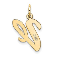 14k Large Script Letter V Initial Charm-YC662V