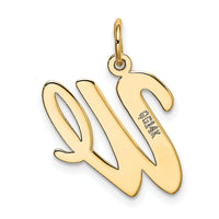 14k Large Script Letter W Initial Charm-YC662W