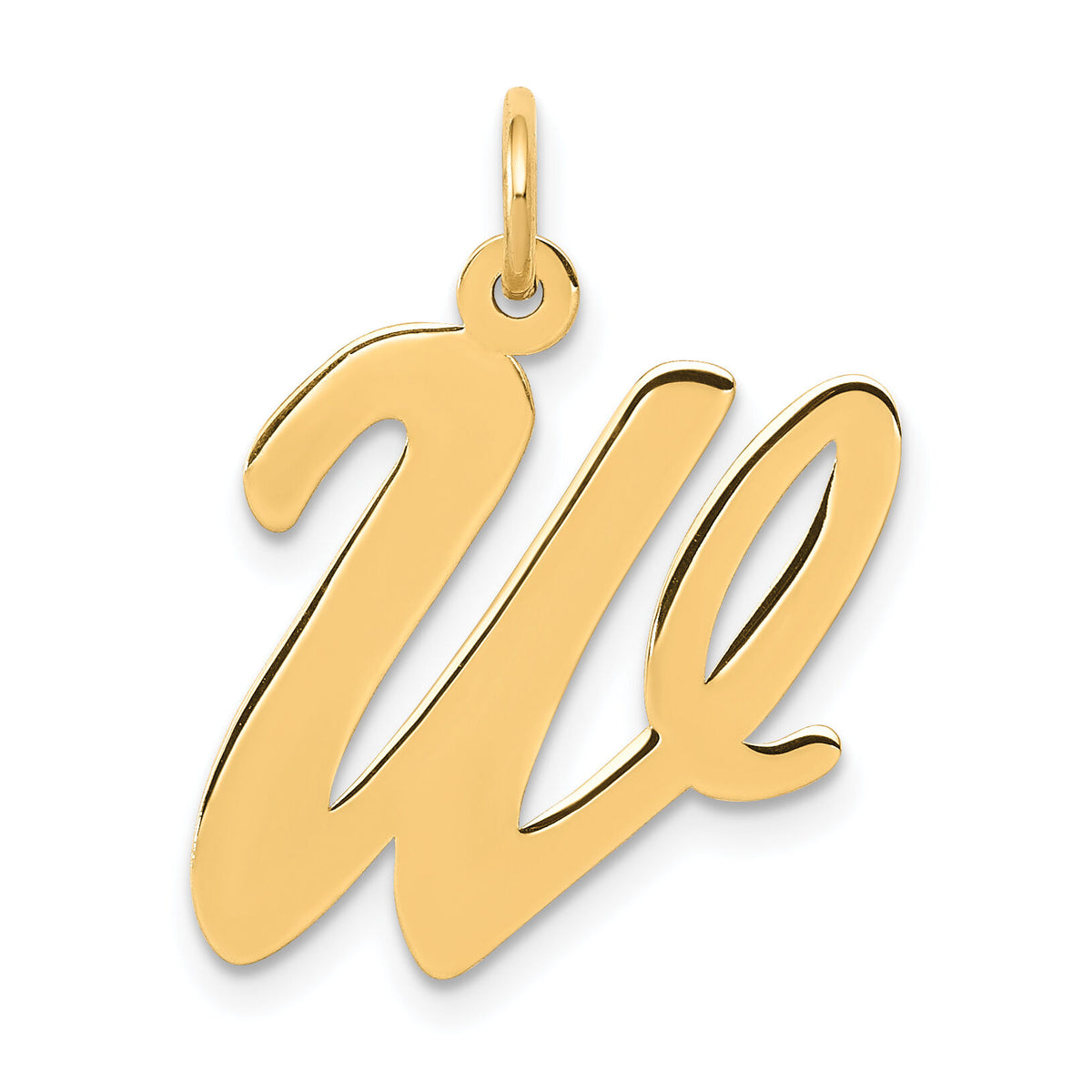 14k Large Script Letter W Initial Charm-YC662W