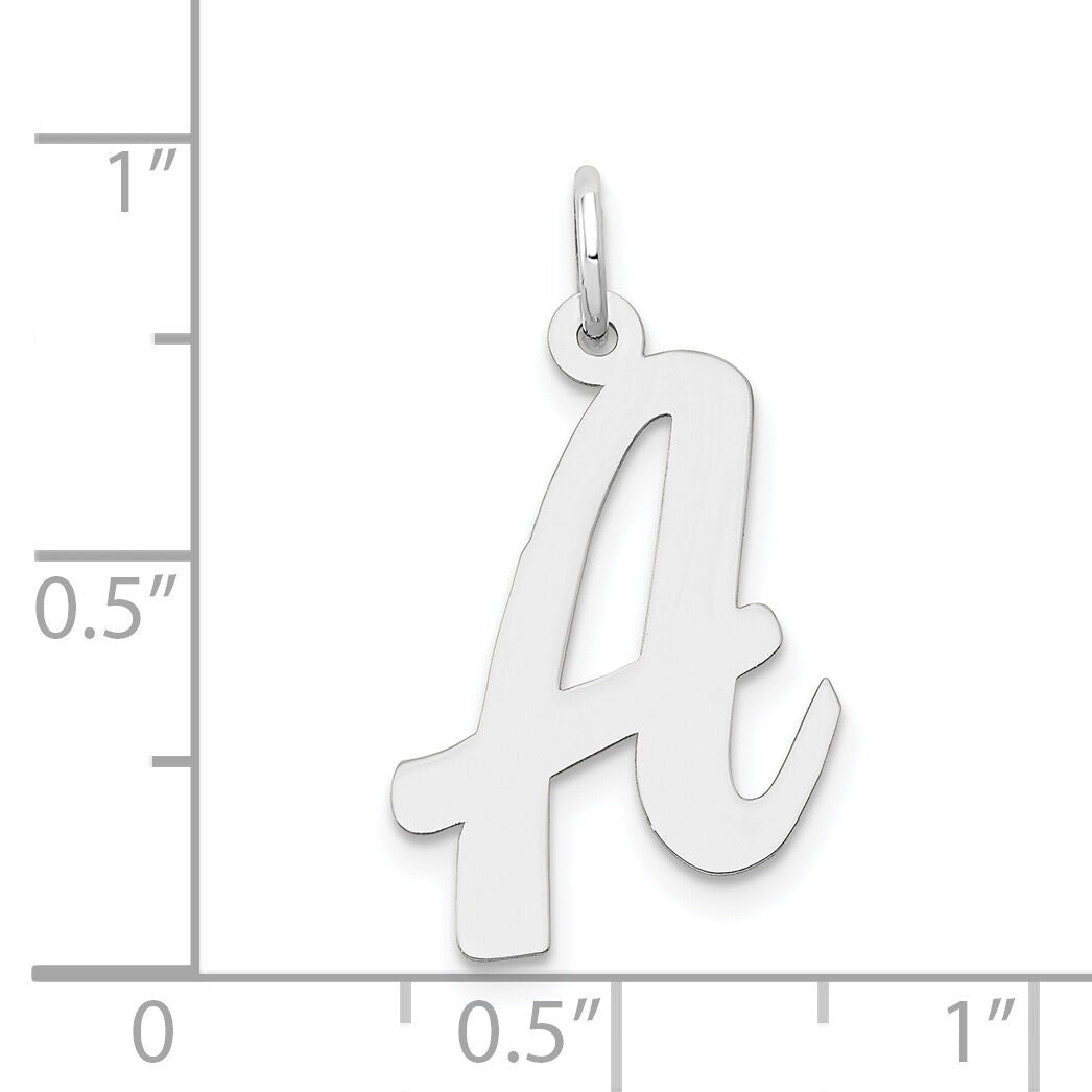14k White Gold Large Script Letter A Initial Charm-YC663A