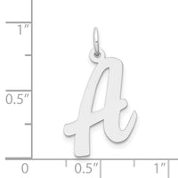14k White Gold Large Script Letter A Initial Charm-YC663A