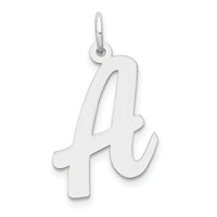 14k White Gold Large Script Letter A Initial Charm-YC663A