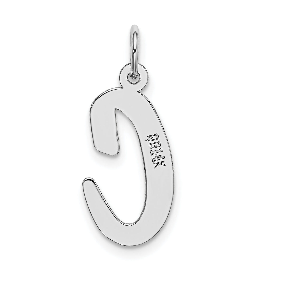 14k White Gold Large Script Letter C Initial Charm-YC663C