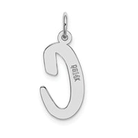 14k White Gold Large Script Letter C Initial Charm-YC663C