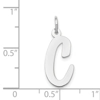 14k White Gold Large Script Letter C Initial Charm-YC663C