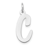 14k White Gold Large Script Letter C Initial Charm-YC663C