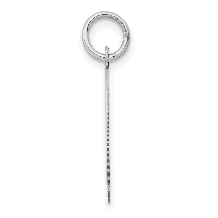 14k White Gold Large Script Letter D Initial Charm-YC663D