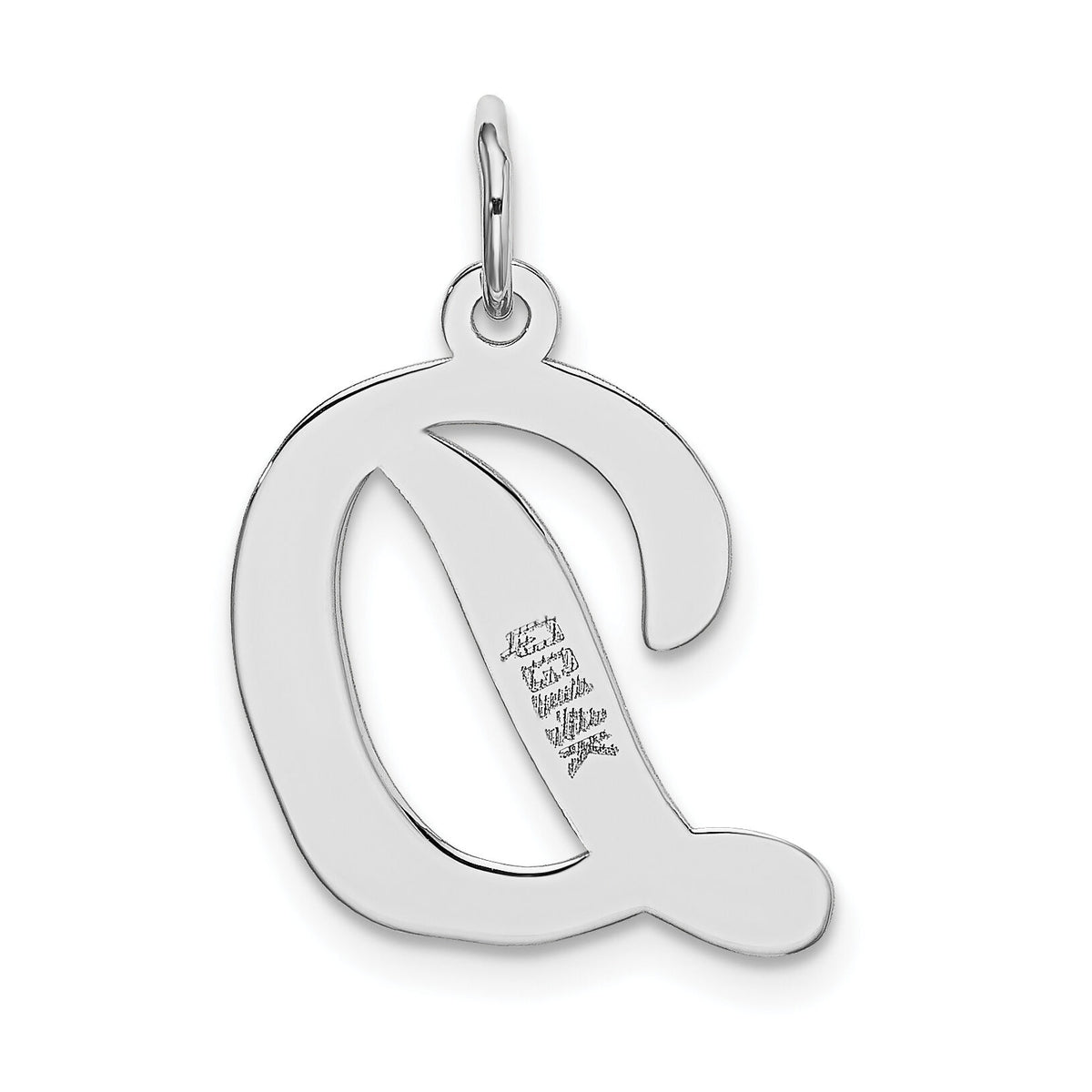 14k White Gold Large Script Letter D Initial Charm-YC663D