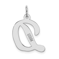 14k White Gold Large Script Letter D Initial Charm-YC663D