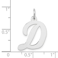 14k White Gold Large Script Letter D Initial Charm-YC663D