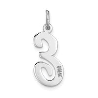 14k White Gold Large Script Letter E Initial Charm-YC663E
