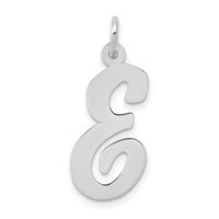 14k White Gold Large Script Letter E Initial Charm-YC663E