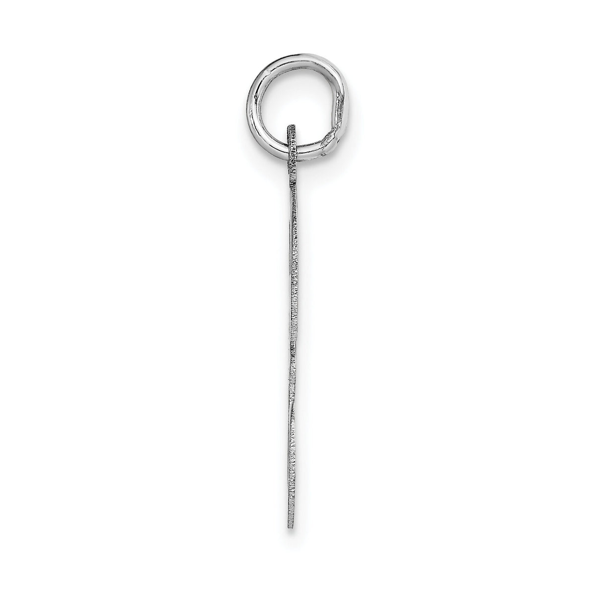14k White Gold Large Script Letter F Initial Charm-YC663F