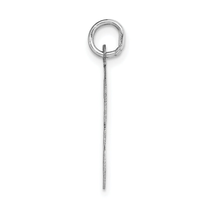 14k White Gold Large Script Letter F Initial Charm-YC663F