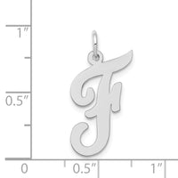 14k White Gold Large Script Letter F Initial Charm-YC663F