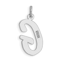 14k White Gold Large Script Letter G Initial Charm-YC663G