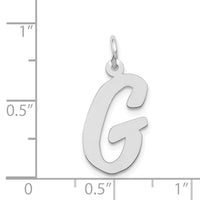 14k White Gold Large Script Letter G Initial Charm-YC663G