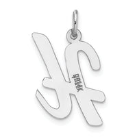 14k White Gold Large Script Letter H Initial Charm-YC663H