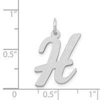 14k White Gold Large Script Letter H Initial Charm-YC663H