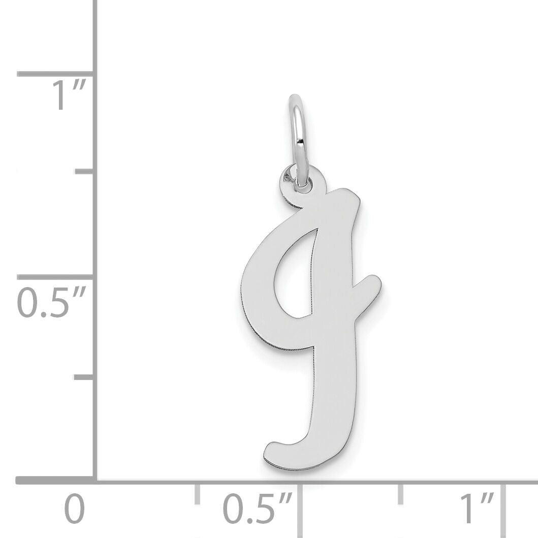 14k White Gold Large Script Letter I Initial Charm-YC663I