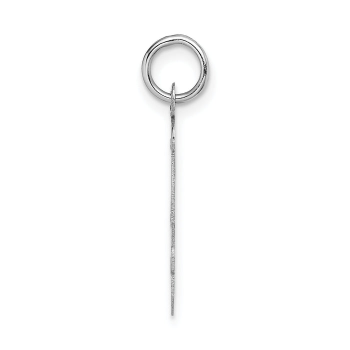 14k White Gold Large Script Letter J Initial Charm-YC663J