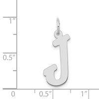 14k White Gold Large Script Letter J Initial Charm-YC663J