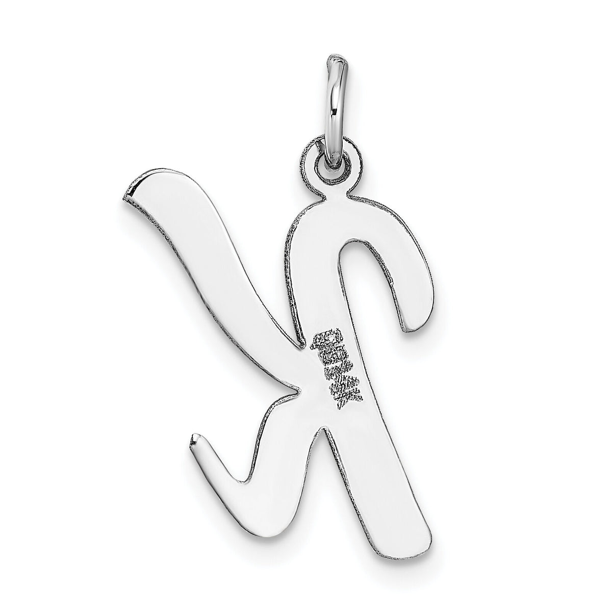 14k White Gold Large Script Letter K Initial Charm-YC663K