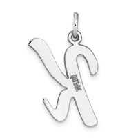 14k White Gold Large Script Letter K Initial Charm-YC663K