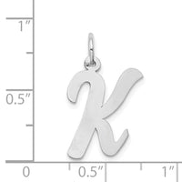14k White Gold Large Script Letter K Initial Charm-YC663K
