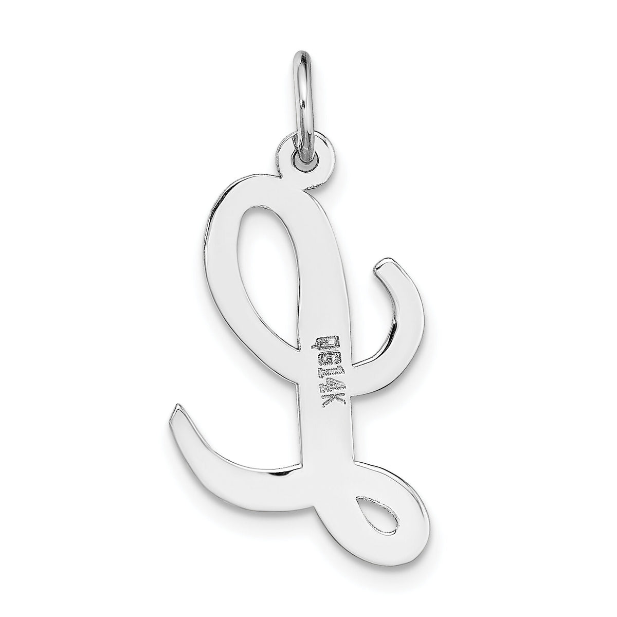 14k White Gold Large Script Letter L Initial Charm-YC663L