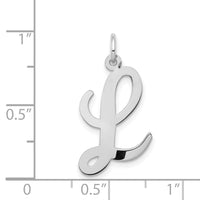14k White Gold Large Script Letter L Initial Charm-YC663L
