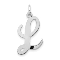 14k White Gold Large Script Letter L Initial Charm-YC663L