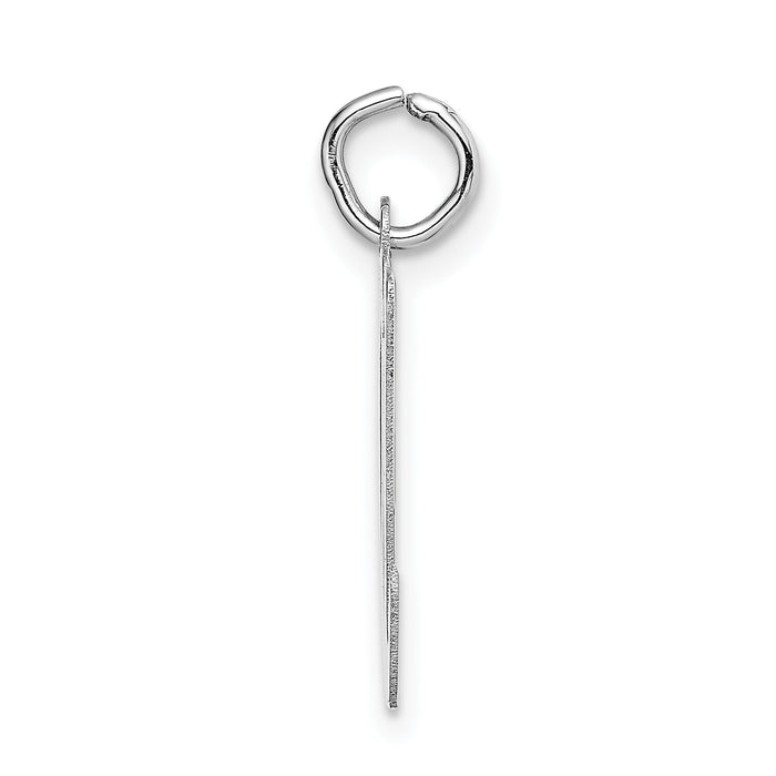 14k White Gold Large Script Letter M Initial Charm-YC663M