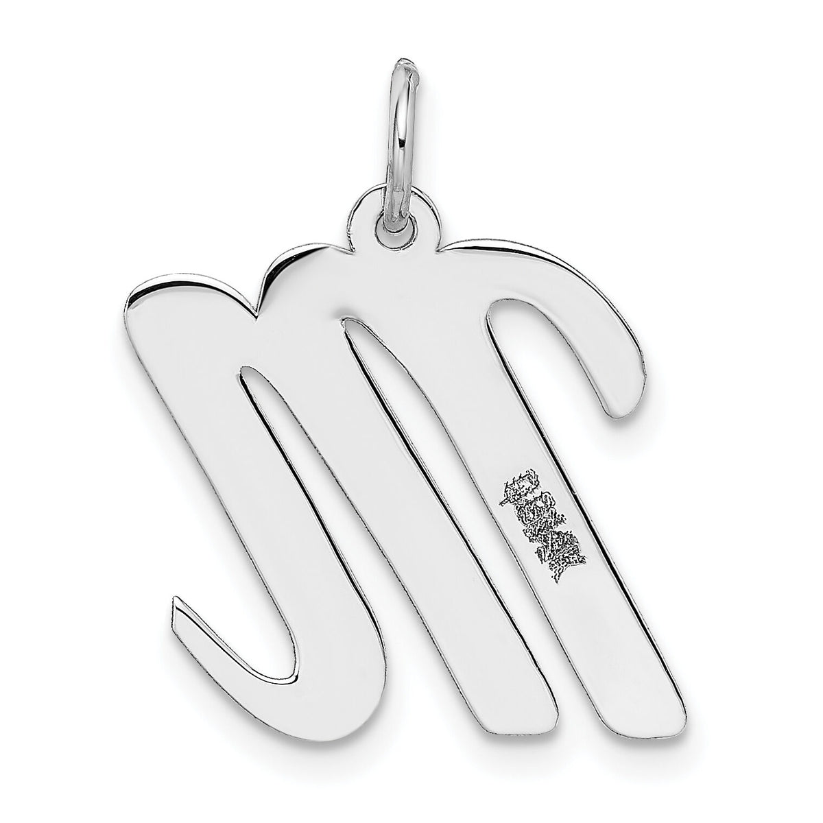 14k White Gold Large Script Letter M Initial Charm-YC663M