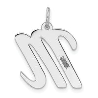 14k White Gold Large Script Letter M Initial Charm-YC663M