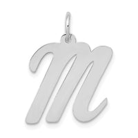 14k White Gold Large Script Letter M Initial Charm-YC663M